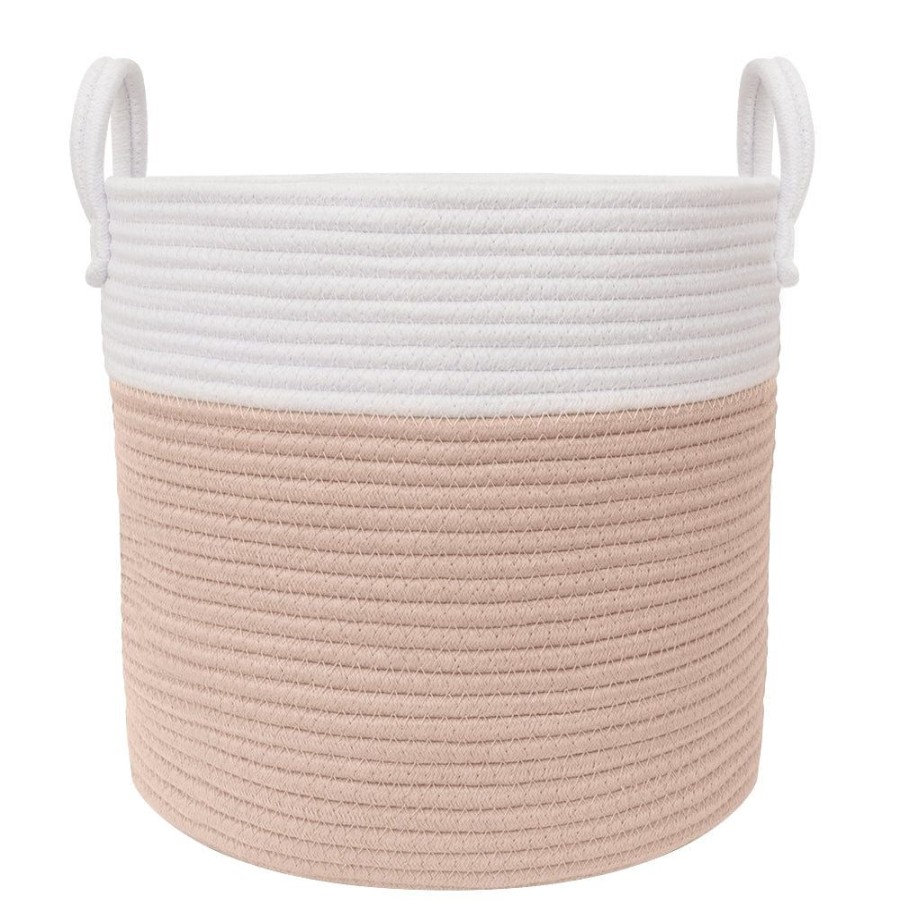 Shop Other Categories Living Textiles Decor Accessories | Living Textiles Cotton Rope Hamper Medium Blush