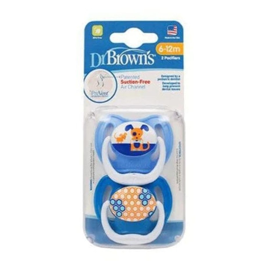 Shop Other Categories Dr Browns Soothers & Dummies | Dr.Brown Prevent Contoured Pacifier 6-12 Months Blue