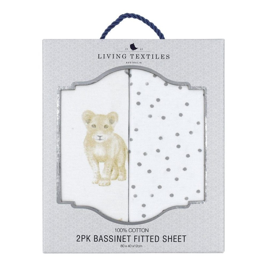 Shop Other Categories Living Textiles Bassinet & Cot Linen | Living Textiles 2-Pack Bassinet Fitted Sheet Savanna Babies