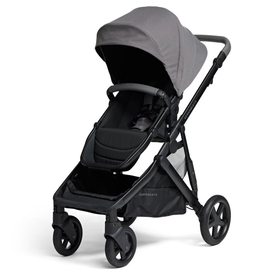 Prams & Strollers Edwards and Co | Edwards & Co Olive Pram ( ) + Free Second Seat Valued At $299 Slate Grey