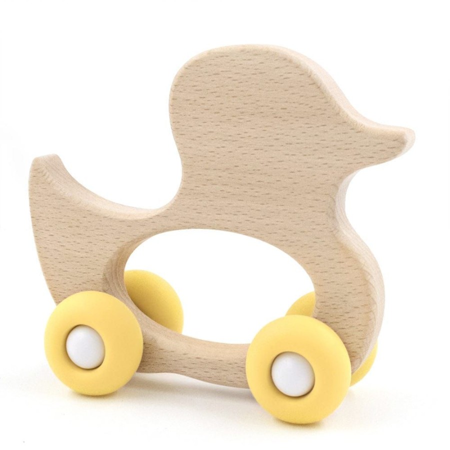 Prams & Strollers Living Textiles Pram & Stroller Toys | Playground By Living Textiles Push Along Y Duck