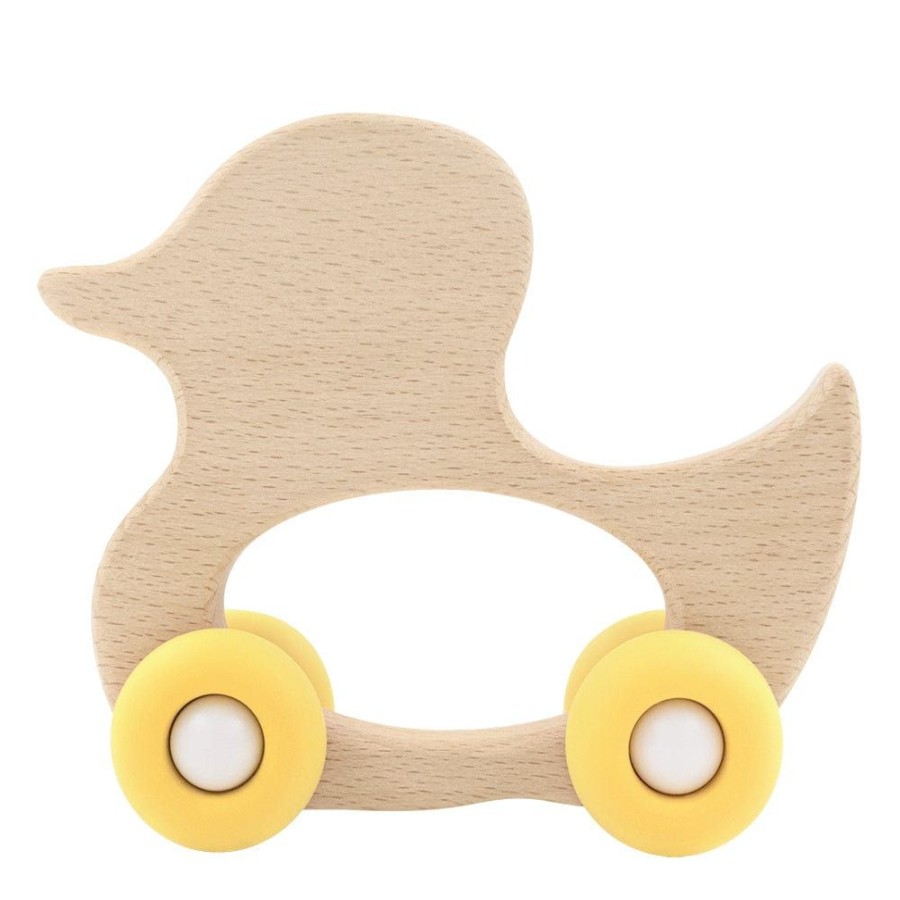 Prams & Strollers Living Textiles Pram & Stroller Toys | Playground By Living Textiles Push Along Y Duck