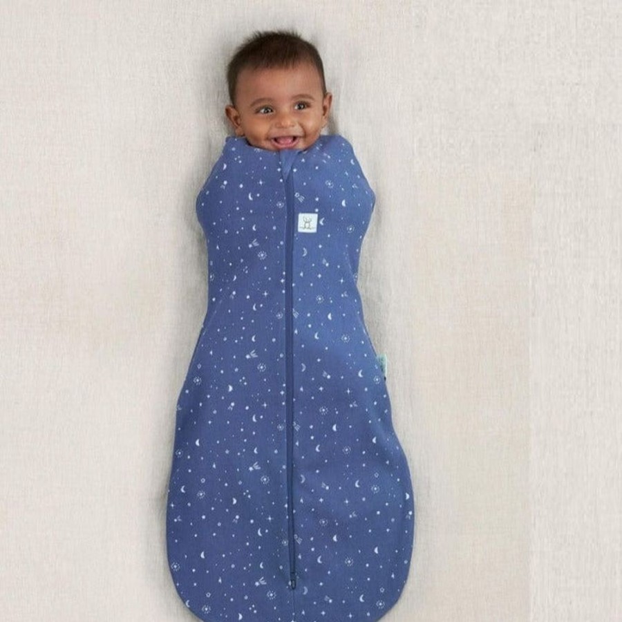 Shop Other Categories ErgoPouch Sleeping Bags & Suits | Ergopouch 1.0 Tog Cocoon Swaddle Bag 0-3 Months Night Sky