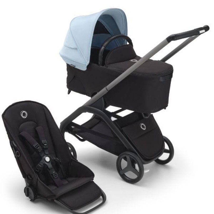 Prams & Strollers Bugaboo | Bugaboo Dragonfly Pram & Bassinet Bundle Blue Skyline Skyline Blue