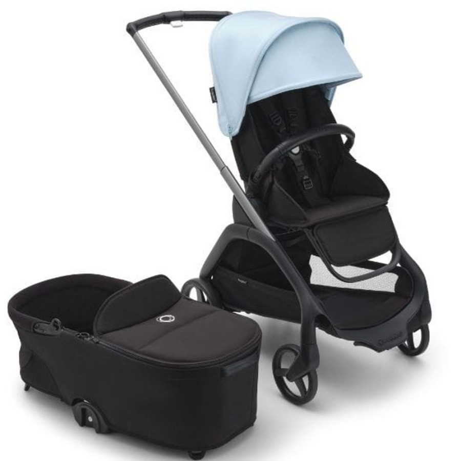 Prams & Strollers Bugaboo | Bugaboo Dragonfly Pram & Bassinet Bundle Blue Skyline Skyline Blue